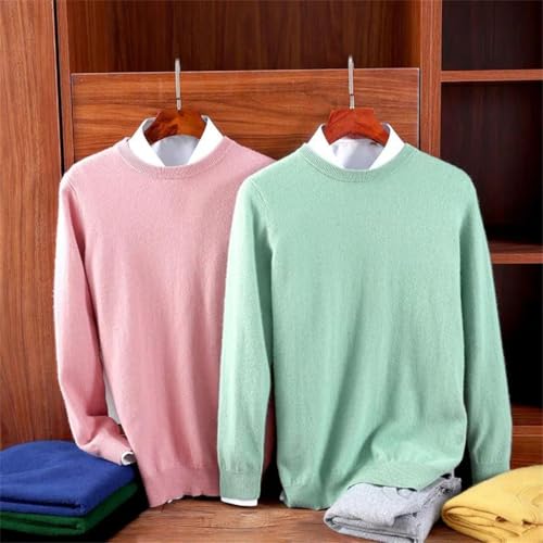 Cashmere Sweater for Men Pullover Warm Classic O-Neck Sweaters Soft Casual Knitted Jumper3