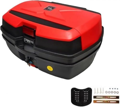 Xiraivke バイク用リアボックス 45L 大容量トップケース 耐衝撃防水防塵 夜間警告灯付き フルフェイスヘルメット収納可能 盗難防止鍵付き