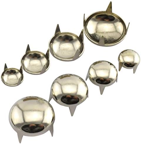 ACTENLY 160pcs Silver DIY Nailhead Round Dome Studs Assorted Kit Leathercraft Rivet Metal Punk Spikes Spots for Punk Rock Leather Craft Clothes Belt Bag Shoes Jewelry Decorations 6/8/10/12mm