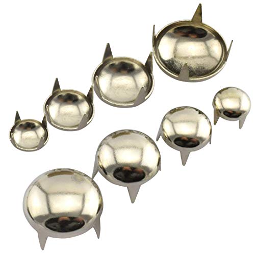 Actenly 160Pcs Silver Diy Nailhead Round Dome Studs Assorted Kit Leathercraft Rivet Metal Punk Spikes Spots For Punk Rock Leather Craft Clothes Belt Bag Shoes Jewelry Decorations 6/8/10/12Mm #TOP26