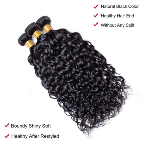 12 14 16 Inch Water Wave Bundles Human Hair 100% Unprocessed Curly Brazilian Virgin Hair Wet And Wavy 3 Bundles Human Hair Natural Black2
