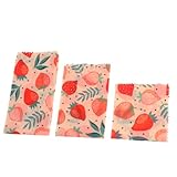 iplusmile Envoltorios Reutilizables de Cera de Abeja para Alimentos 3 Unidades Tela de Algodón Orgánico Paños para Conservar Frutas y Verduras Envoltorios Ecológicos para Cocina y