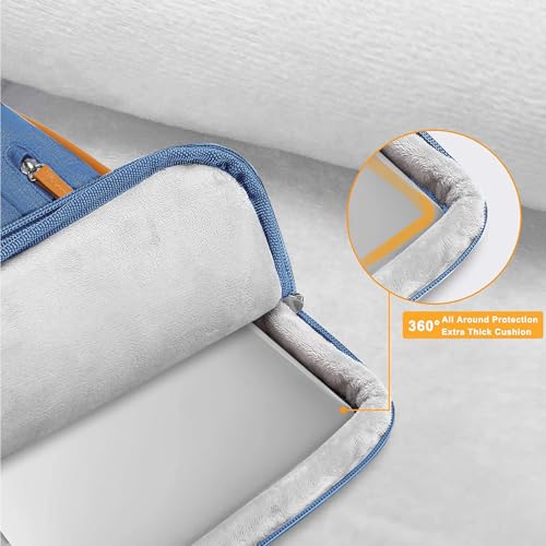 Image of MOSISO 360 Protective Laptop Shoulder Bag,15-15.6 inch Computer Bags Compatible with MacBook Pro 16 inch, HP, Dell, Lenovo, Asus Notebook,Side Open Messenger Bag with 4 Zipper Pockets, Cadet Blue