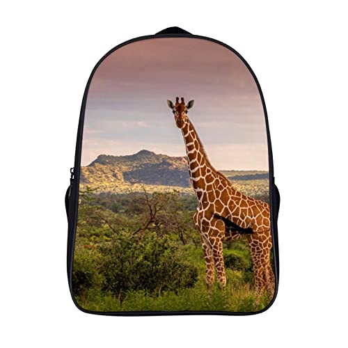 Sac à dos voyage famille et école au motif girafe 3D pour ados branchés