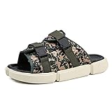 ❥PU Sohle LULI Freizeit Sandalen for Herren Summer Open Toe Pantoffeln mit Tarnmuster Buckle Up Slides Breathable Strand-Schuhe Haken Schlaufenband Leicht Einstellbare Wear Resistant Flip Flops