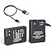 LP EN-EL14 EN-EL14a Akku 1600mAh 2er Pack mit USB-C Schnellladekabel für Nikon D3100 D3200 D3300 D3400 D3500 D5100 D5200 D5300 D5500 D5600 DF Coolpix P7 000 Pp 7100 P7700 P7800 Kameras