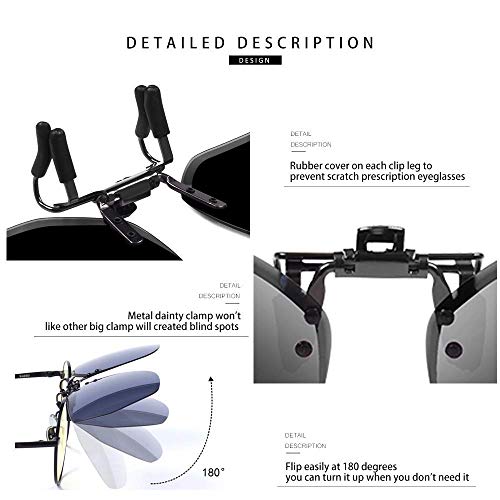 Image of Flip-Up Clip-On Polarized Sunglasses, UV Protection