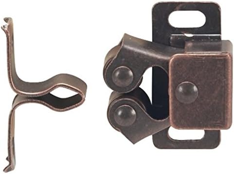 MPJ Double Roller Catch, Brown Antique Copper, with Screws, Contractor Pack (2)