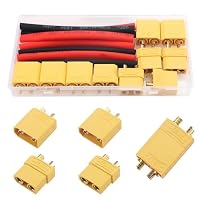 12 Stück XT-60 Stecker Mit Kabel – 53 Mm, 14 AWG, Gelb/schwarz, Für RC Lipo Akkus & Elektronik