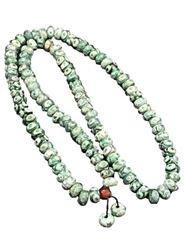 Collier en perles dzi tibétaines et pierres brutes WBYSFR