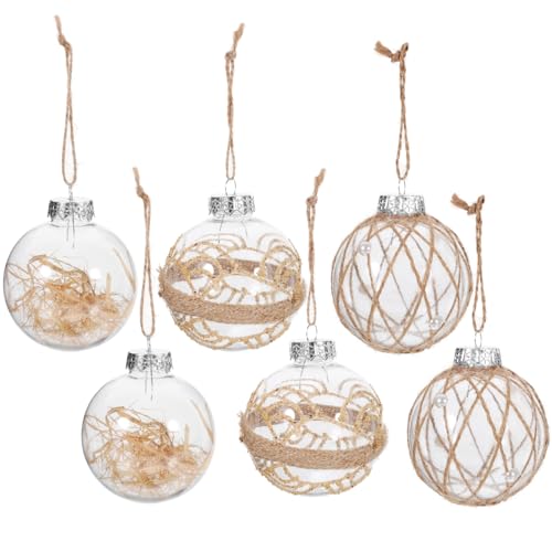 TOPBATHY 6 Stück Weihnachtskugeln Kunststoff 8cm Transparente...