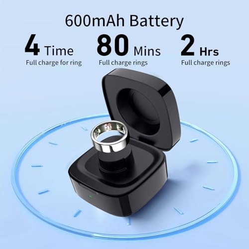 Wireless Charger Case Compatible with Oura Ring Gen3 Heritage/Horizon - Size 9 - Upgraded Safety Mechanism Charger Black Small Portable Travel Charging Box for Smart Ring - Thumbnail 5