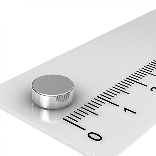 10 x Neodym Scheiben Magnet, 8 x 3 mm, vernickelt, Grade N45, Supermagnete, Haftmagnet