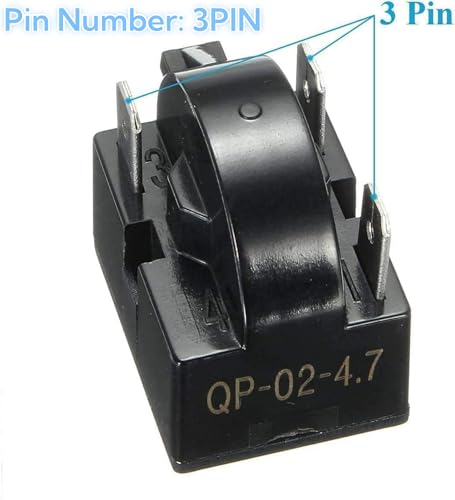 image for TUAIC 1Pcs QP-02-4.7 PTC Refrigerator Start Relay 3Pin Coolers Compres