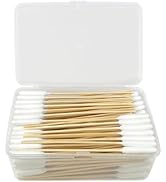 eyxformula 6 Inch Long Cotton Swabs for Pet Cleaning, Bamboo Handle, Pet Ear Cleaning Solution Su...