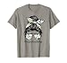 1st Grade Teacher Messy Bun Life Hair Glasses Teaching T-Shirt