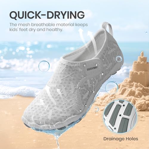 Image of SEEKWAY Barefoot Water Shoes for Kids - Wide Toe Box and Quick-Dry Sand Shoes Toddler for Hiking Swim Beach Pool Kayak Sport Accessories, Camping Essentials Non-Slip for Boys Girls Sizes