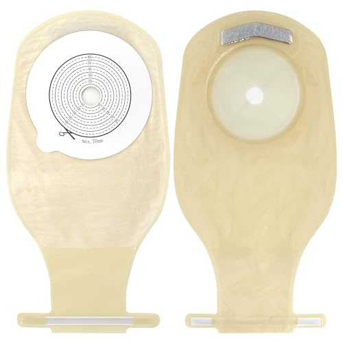 20 PCS Colostomy Bags Ostomy Supplies One Piece Ostomy Bag Drainable Pouch for Ileostomy Stoma Care Cut to Fit (20-70mm)