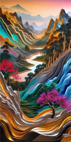 Broderie diamond grand format kit complet 5D peinture diamant paysage artisanat Y-141