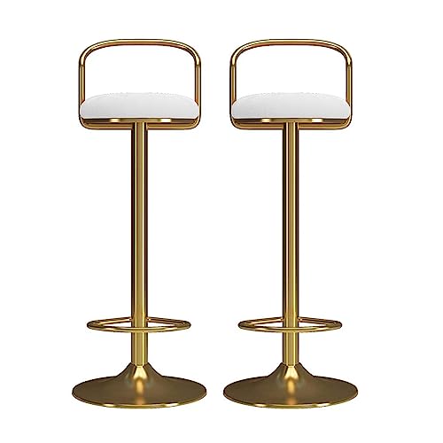KKTX Juego de 2 sillas de Comedor | Taburete de Bar de 65-80 cm, Taburete con reposapiés, Asiento con cojín de Franela, taburetes de Bar de Cocina, Bar | Pub | Comedor Cafetería