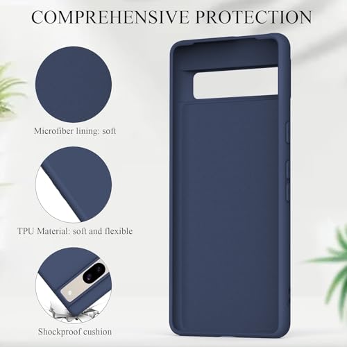 Image of MOBILOVE Back Cover Case for Google Pixel 8a | Pure Liquid Soft Matte Silicone Case with Logo and Comes with Camera and Screen Protection Back Cover for Google Pixel 8a (Blue)