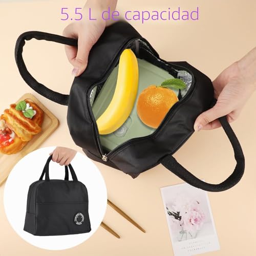 Miniatura 3 de Hemiks Bolsa Termica Porta Alimentos, 5.5 L Bolsa Comida Trabajo Portátil Fiambreras Comida Trabajo Bolsa Almuerzo Para Hombre Mujere Niño Escuela Oficina Picnic