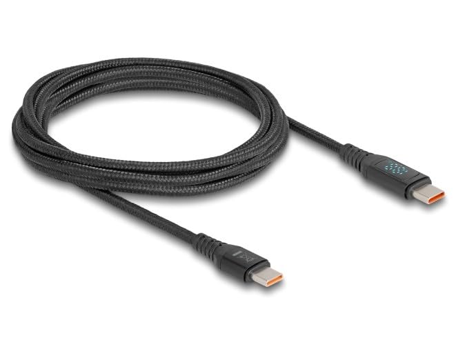 Delock Câble USB 2.0 de chargement Rapide USB Type-C™ mâle à mâle PD 3.1 140 W Avec Indication de Puissance, 1,20