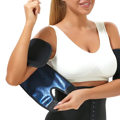 Bogutongjin Brassards de Sudation, Manches de Bras Amincissantes Compression Élastique du Bras Shapers de Bras Shapers du Bras Sport pour les Femmes Filles Perte de Poids Noire Cover