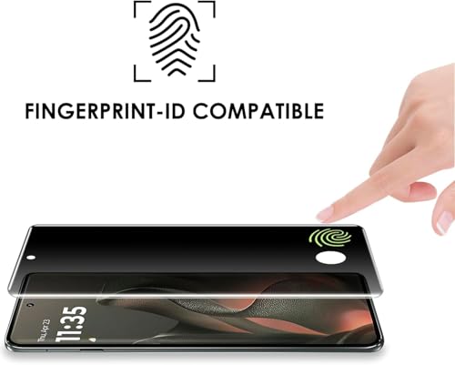 Image of Uyiton Privacy UV Tempered Glass for Motorola Edge 60 Pro (6.7 Inch) | Anti-Spy Curved Screen Protector | 9H Hardness | Ultrasonic Fingerprint Compatible | HD Clarity | Bubble Free UV Installation | Case Friendly