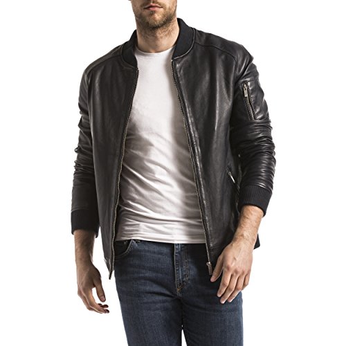 Blue Wellford Chaqueta de Cuero Hombre Perm
