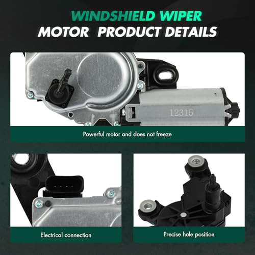 Image of SCITOO Rear Windshield Wiper Motor Replacement for 2011-2017 for for Wiper Motor 7P6955711A 4 Pins | Direct fit for 2011-2017 For Volkswagen For Touareg|Replaces OE 7P6955711A|4 Pins|Fit for Rear Wiper Motor Sliver /Black