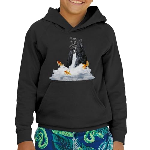 Sweat à capuche enfant poisson volant finition premium art