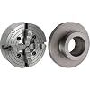 CME 10" 4-Jaw Independent Lathe Chuck with L1 Long Taper Semi-Finished Backing Plate, Machine to Fit Chuck, Reversible Jaws