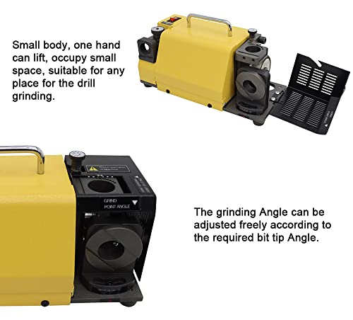 PreAsion 110V MR-20G Drill Bits Sharpener 3-20mm Drill Bits Sharpener with 18 Collets Angle Adjustable Grinding Machine 100°(95°)~135°Twist Drill High-precision Sharpening Tool (CBN wheel for HSS) - Thumbnail 7