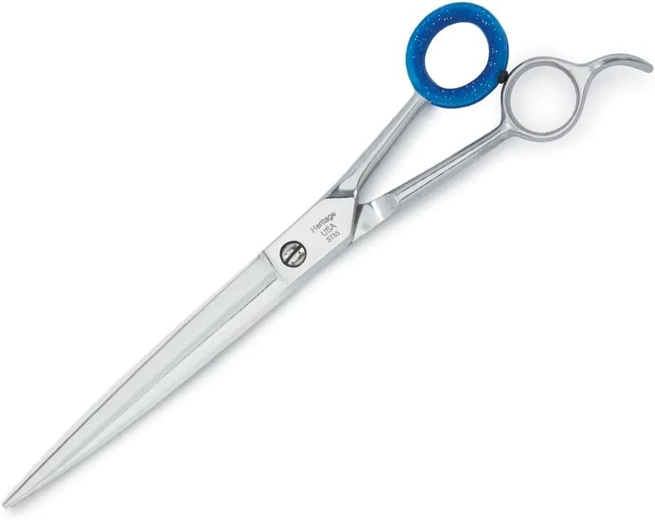 MPP Pro Dog Grooming Shears Curved or Straight Long Lasting Stiletto Sharp Steel (7.5 Inch Curved)