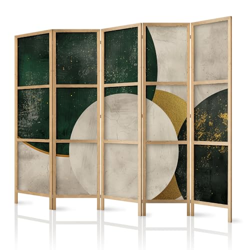 framed concept - Paravent Raumteiler aus Holz 225x172 cm, 5-teilig, einseitig, im orientalischen Stil