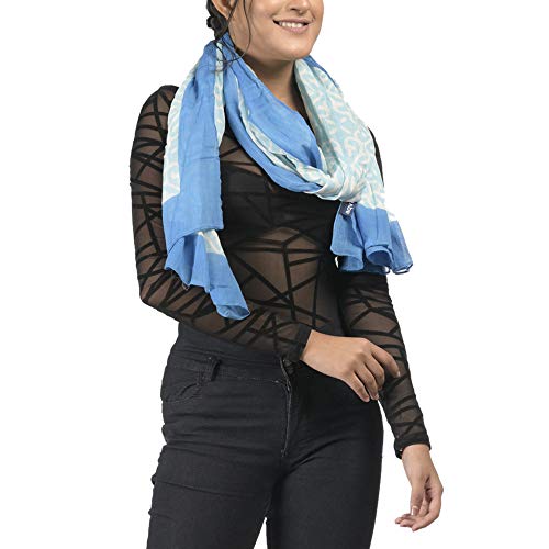 Image of AQVA Printed Cotton Scarf, Soft Scarves Stoles for Summer & Winter for Women & Girls (Size: 75 x 43 Inches)