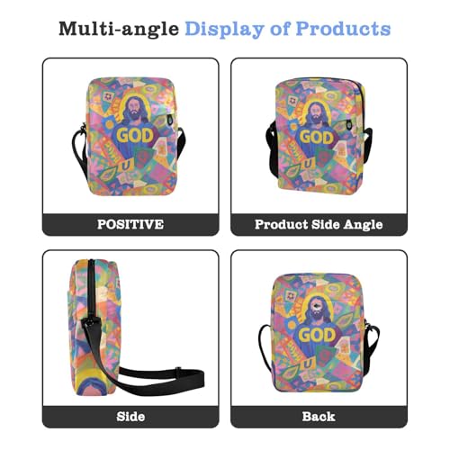KLL Colorful Cartoon God Fashion messenger bags for women Vegan Leather mens crossbody bag small Casual Woman Handbag Shoulder Strap4