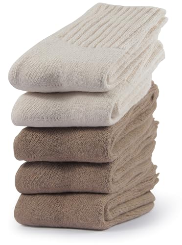 Image of BenSorts Women's Winter Boots Socks Thick Warm Cozy Crew Socks Solid Color Gifts