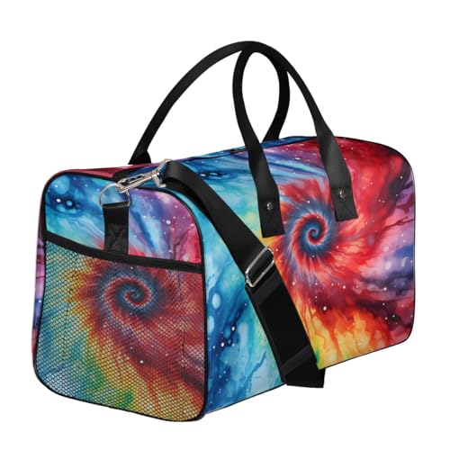 Art Abstract Tie Dye Travel Duffle Bag for Women Men Foldable Waterproof Weekender Bag Carry on Tote for Overnight Sports Gym Tie Dye3
