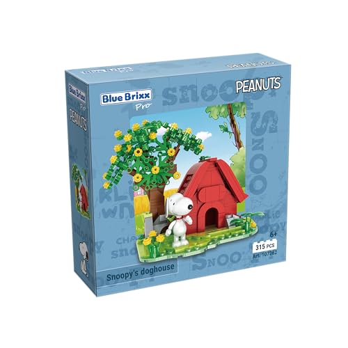 BlueBrixx Pro 107362 – Snoopys Hundehütte aus Klemmbausteinen mit 315 Bauelementen