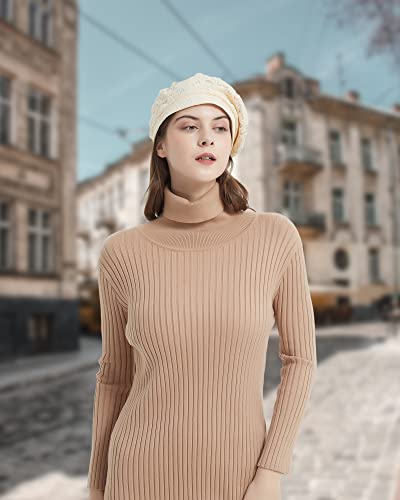 Women's Lace Beret Hat, French Beret For Men And Women In Winter And Autumn Beige #TOP3