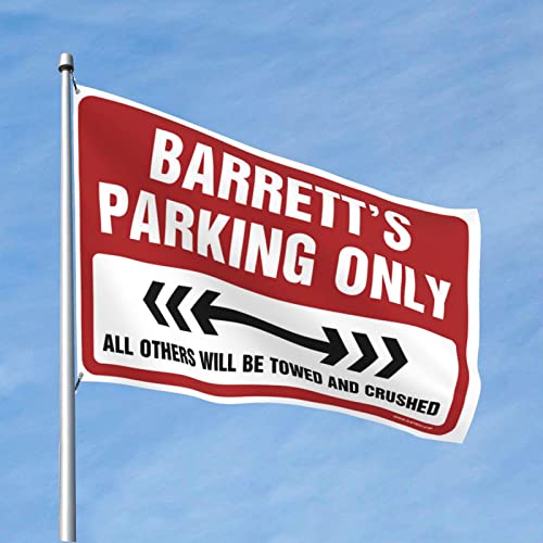 Drapeau Barrett'S Parking Only CakJuice pour décoration de bar de maison, 120 x 180 cm