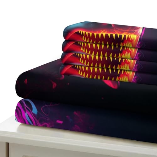 Housse de couette requin 3D king size en microfibre douce facile à border