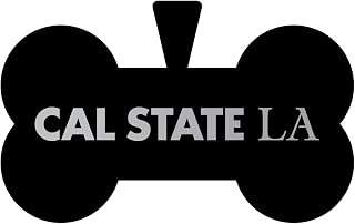 California State University Los Angeles Dog Tag Matte Black Bone-Shaped Engraved Officially Licensed