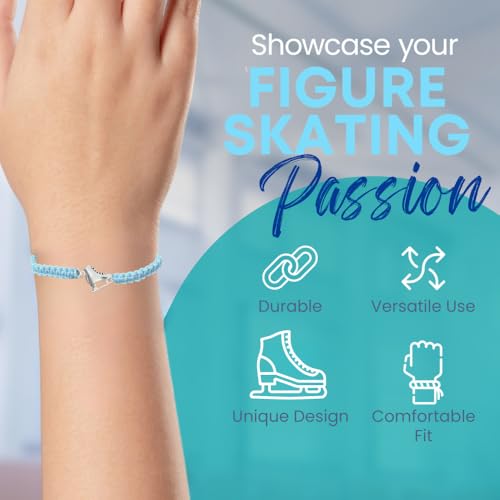 Infinity Collection Figure Skating Charm Bracelet, Ice Skating Jewelry, Adjustable Skate Bracelet, Figure Skater Gift, Ice Skating Gifts, Ice Skating Accessories(Blue)2