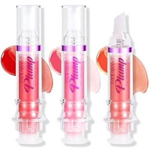 Erinde 3 Colors Lip Plumping Booster, Spicy Lip Plumper Gloss Lip Plumping Oil, Ultra-Hydrating & Nourishing Plump and Pout Lip Plumper, Glossy Finish Fuller Natural Lip Gloss for Women Girls