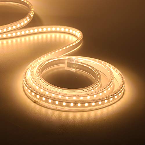 Image of 110V COB LED Strip Light, 2835 120 LEDs /m s Super Bright IP65 Waterproof Flexible & Cuttable COB Strip Lights for DIY TV Backlight Bedroom Kitchen Home Outdoor Decor