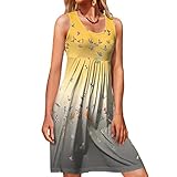 UOCUFY Sexy Dresses for Women for sexdresses for Women Casual Women's V Neck Short Sleeve Floral Lace Wedding Dress Bridesmaid Cocktail Party Maxi Dress Yellow