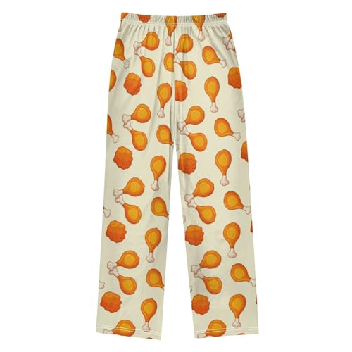 J JOYSAY Fried Chicken Piece Beige Pajamas Pants Soft Long Pajama Bottoms Lounge Sleep Pants Size S-XL2